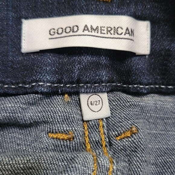 Good American Deep Wash Blue High Rise Skinny Jeans - Picture 6 of 11